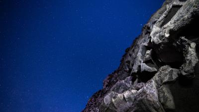 Rocks stones starry sky 4k wallpaper