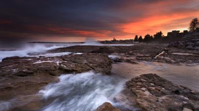 Rocks stones surf 4k wallpaper