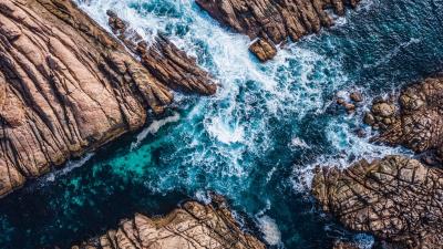 Rocks surf canal 4k wallpaper