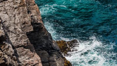 Rocks surf sea image 4k wallpaper