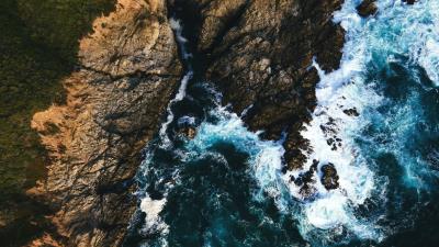 Rocks surf sea 4k wallpaper