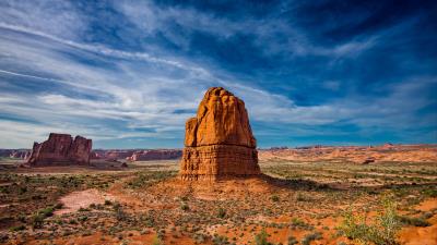 Rocks valley mountains 4k wallpaper