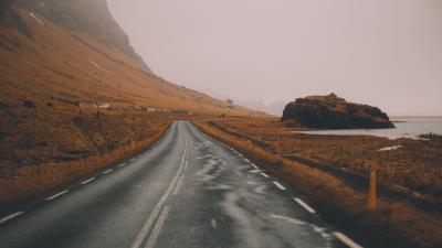 Route marking mountains 4k wallpaper