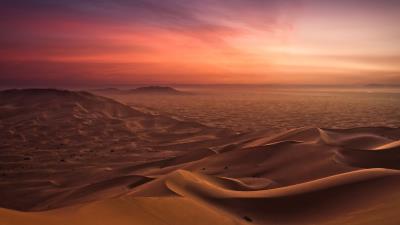 Sand desert evening decline lines orange shade 4k wallpaper
