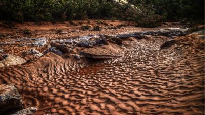Sand dunes riverbed 4k wallpaper