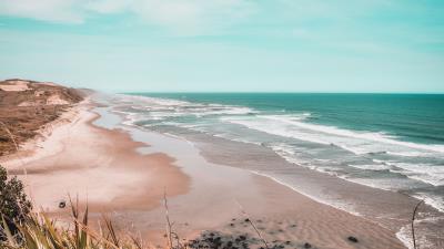 Sea beach coast 4k wallpaper