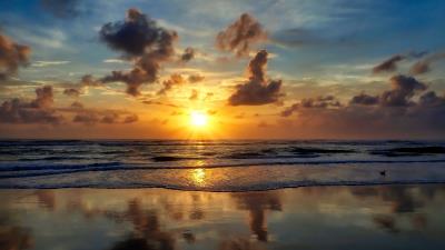 Sea beach sunset h 4k wallpaper