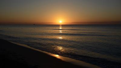 Sea beach sunset 4k wallpaper