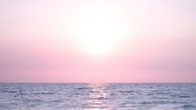 Sea blue lilac horizo 4k wallpaper
