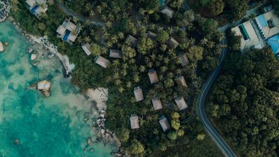 Sea coast aerial view hg 4k wallpaper