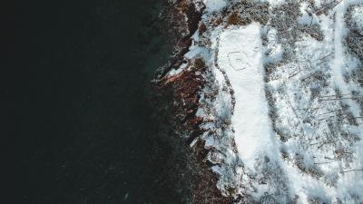 Sea coast aerial view image 4k wallpaper