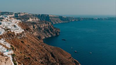 Sea coast cliff 4k wallpaper