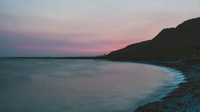 Sea coast hills 4k wallpaper