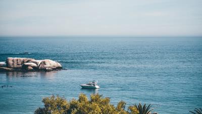 Sea coast horizon 4k wallpaper