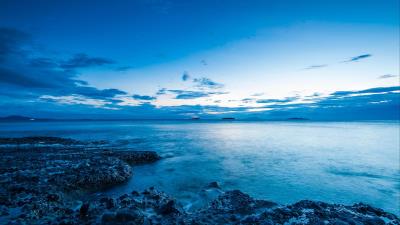 Sea coast twilight 4k wallpaper