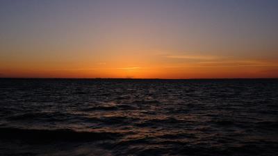 Sea horizon sunset dgd 4k wallpaper