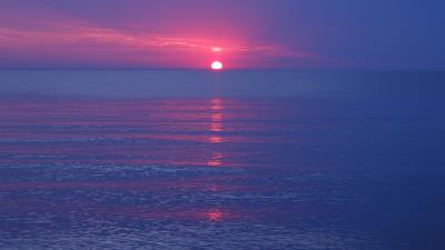 Sea horizon sunset hhf 4k wallpaper
