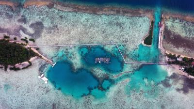 Sea lagoon aerial view 4k wallpaper