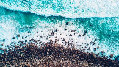 Sea rocks shore surf image 4k wallpaper