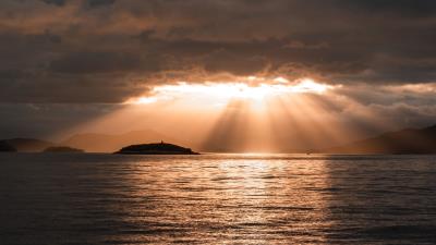 Sea sunset clouds image 4k wallpaper