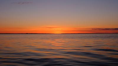 Sea sunset dusk 4k wallpaper