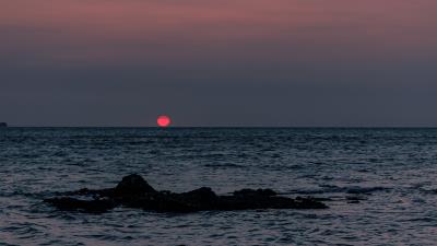 Sea sunset horizon hh 4k wallpaper