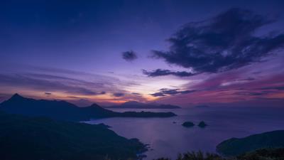 Sea sunset rocks 4k wallpaper