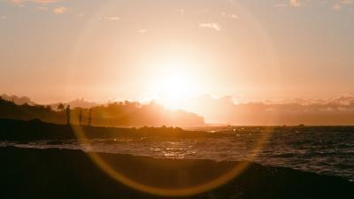 Sea sunset sun image 4k wallpaper