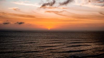 Sea sunset twilight image 4k wallpaper