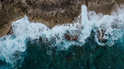 Sea surf aerial view 4k wallpaper