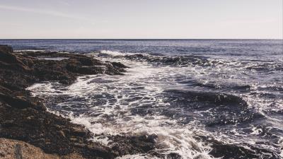 Sea surf foam sky 4k wallpaper