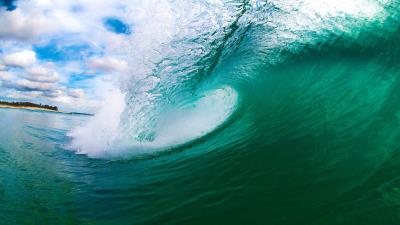 Sea wave island 4k wallpaper