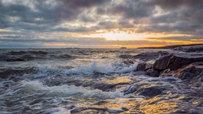 Sea waves horizon g 4k wallpaper