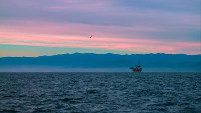 Ship skyline sky sunset 4k wallpaper