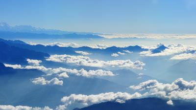 Sky clouds mountains 4k wallpaper