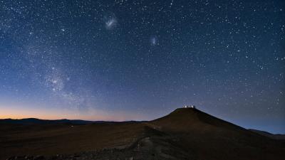 Sky constellations night desert mountain sand 4k wallpaper
