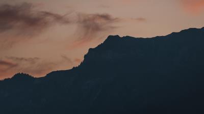 Slope mountains silhouette 4k wallpaper