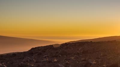 Slope sunset stones 4k wallpaper