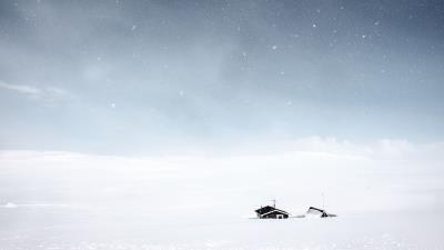 Snow home blizzard 4k wallpaper