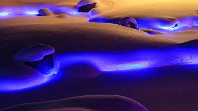 Snow neon lights 4k wallpaper