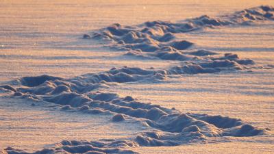 Snow traces light 4k wallpaper