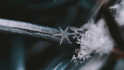 Snowflake macro closeup 4k wallpaper