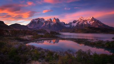 South america patagonia andes mountains lake 4k wallpaper