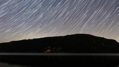 Starry sky long exposure night 4k wallpaper