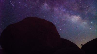 Starry sky mountains night stars dark 4k wallpaper