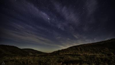 Starry sky night starry landscape 4k wallpaper