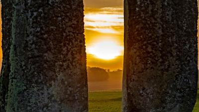 Stones megalith sunset 4k wallpaper