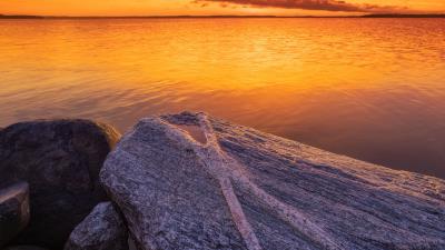 Stones rocks sunset 4k wallpaper