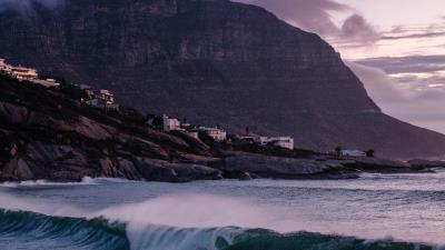 Stones waves rocks 4k wallpaper