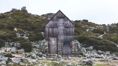 Structure stones hill grass 4k wallpaper